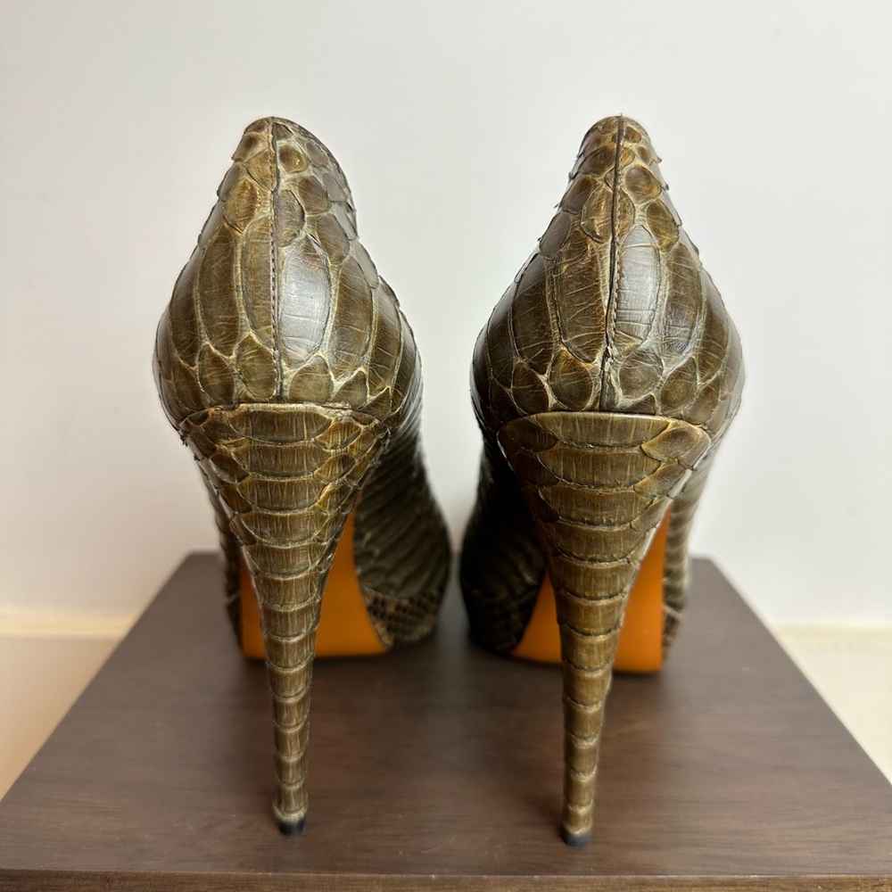 Gucci Python Platform Heels - image 4
